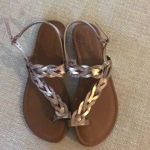 Glitter braid sandals